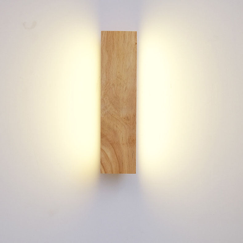 Houten wandlamp rechthoekig draaibaar met LED verlichting voor slaapkamer woonkamer gang modern design 22-52 cm | Sulvida