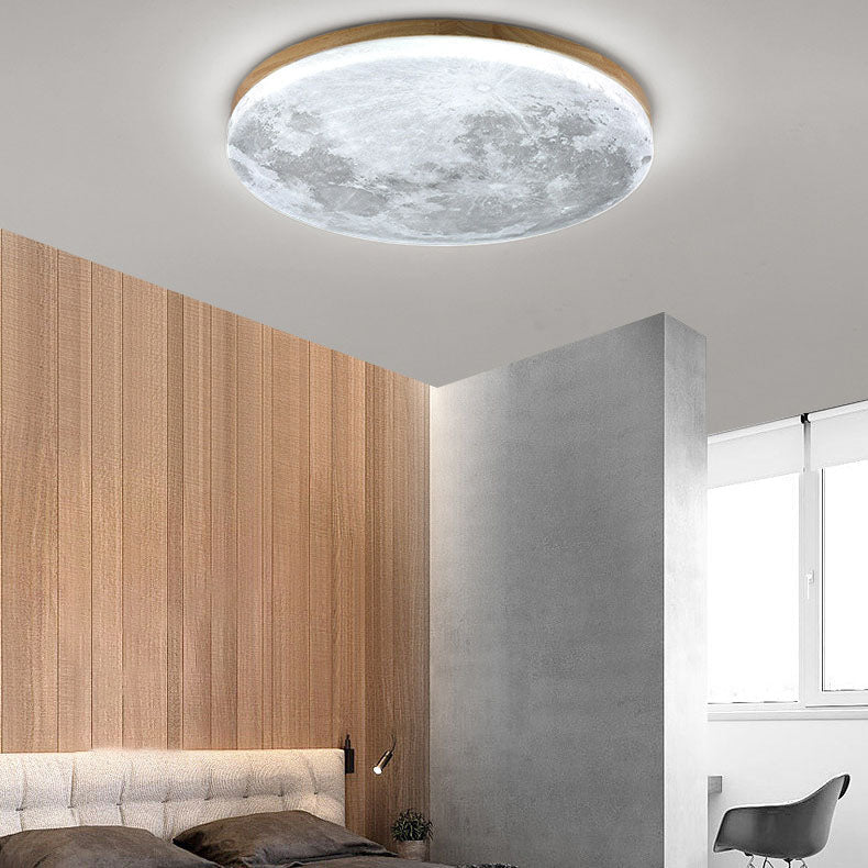 Plafondlamp Rond Hout LED Acryl Lichtbron Woonkamer Slaapkamer Sfeervol Minimalistisch Design Modern Interieur | Sulvida