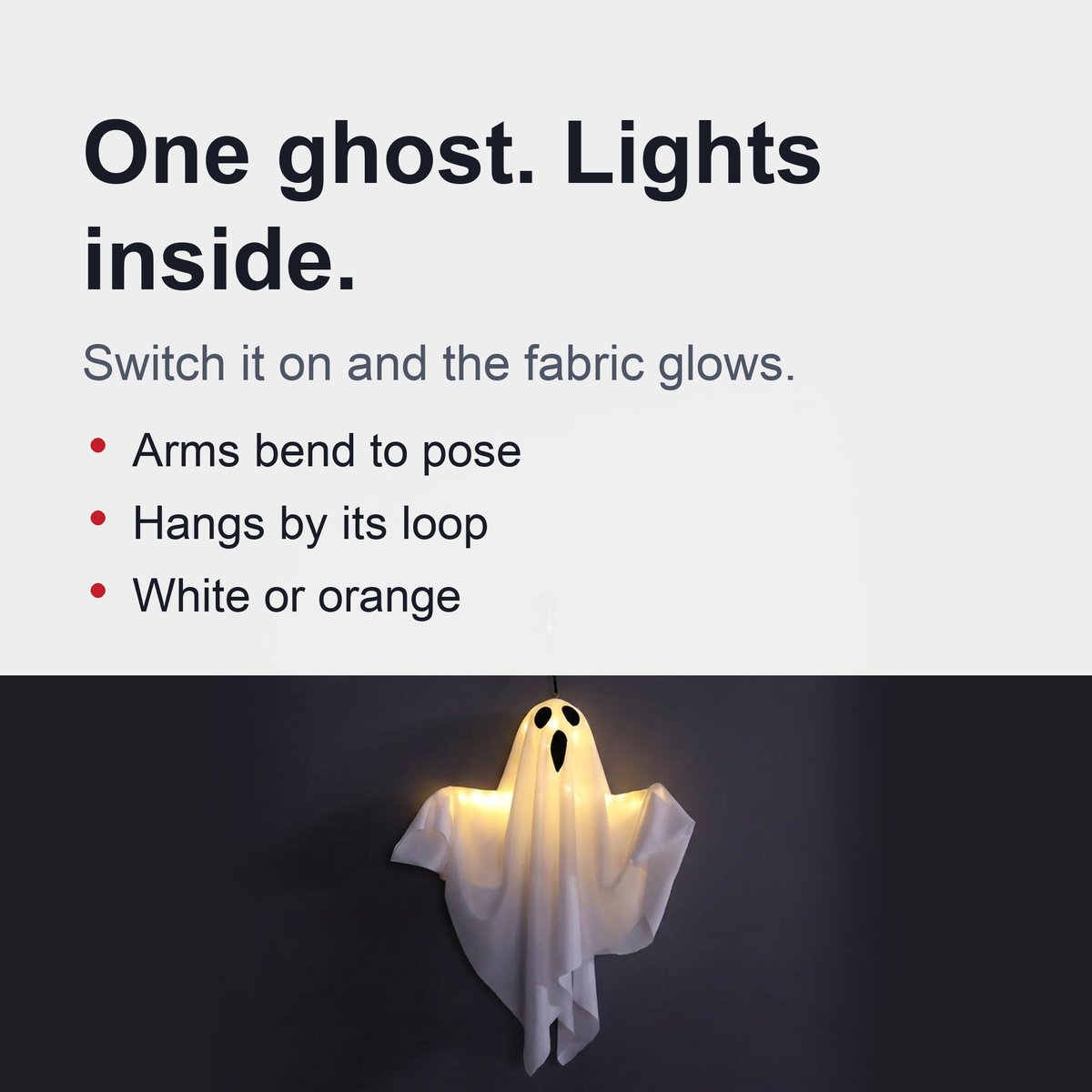 Zwevend Spookfiguur met LED Verlichting Binnen Decoratie Halloween Sfeerverlichting Ophangbaar Griezelig | Sulvida