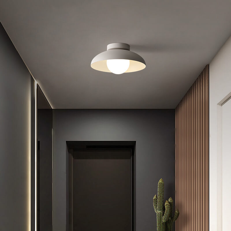 Glazen plafondlamp ijzer glas 30 cm semi-flush industrieel modern interieur wandverlichting woonkamer slaapkamer | Sulvida