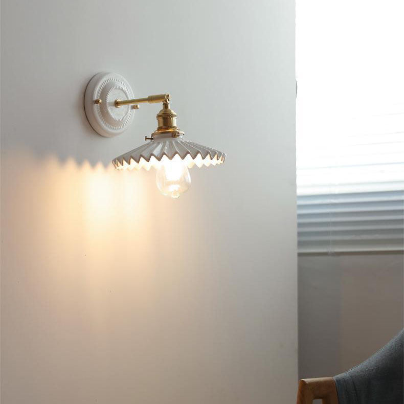 Wandlamp Keramiek met Messing Vintage Rond Armatuur Exclusief Lamp Woonkamer Gang Slaapkamer Chique Stijl | Sulvida