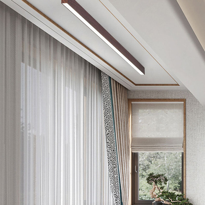Plafondlamp LED met houtnerf aluminium strips modern minimalistisch strak design voor woonkamer slaapkamer | Sulvida