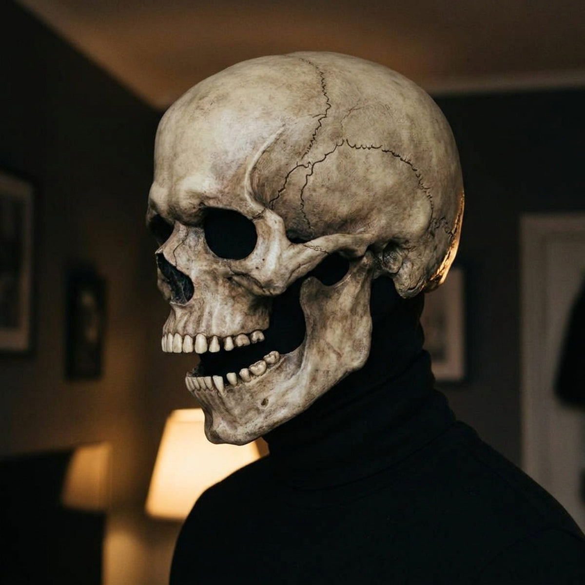 Bewegende Kaak Schedel Masker Volhoofd Latex Halloween Verkleedmasker Anatomisch Realistisch Horror Feest | Sulvida