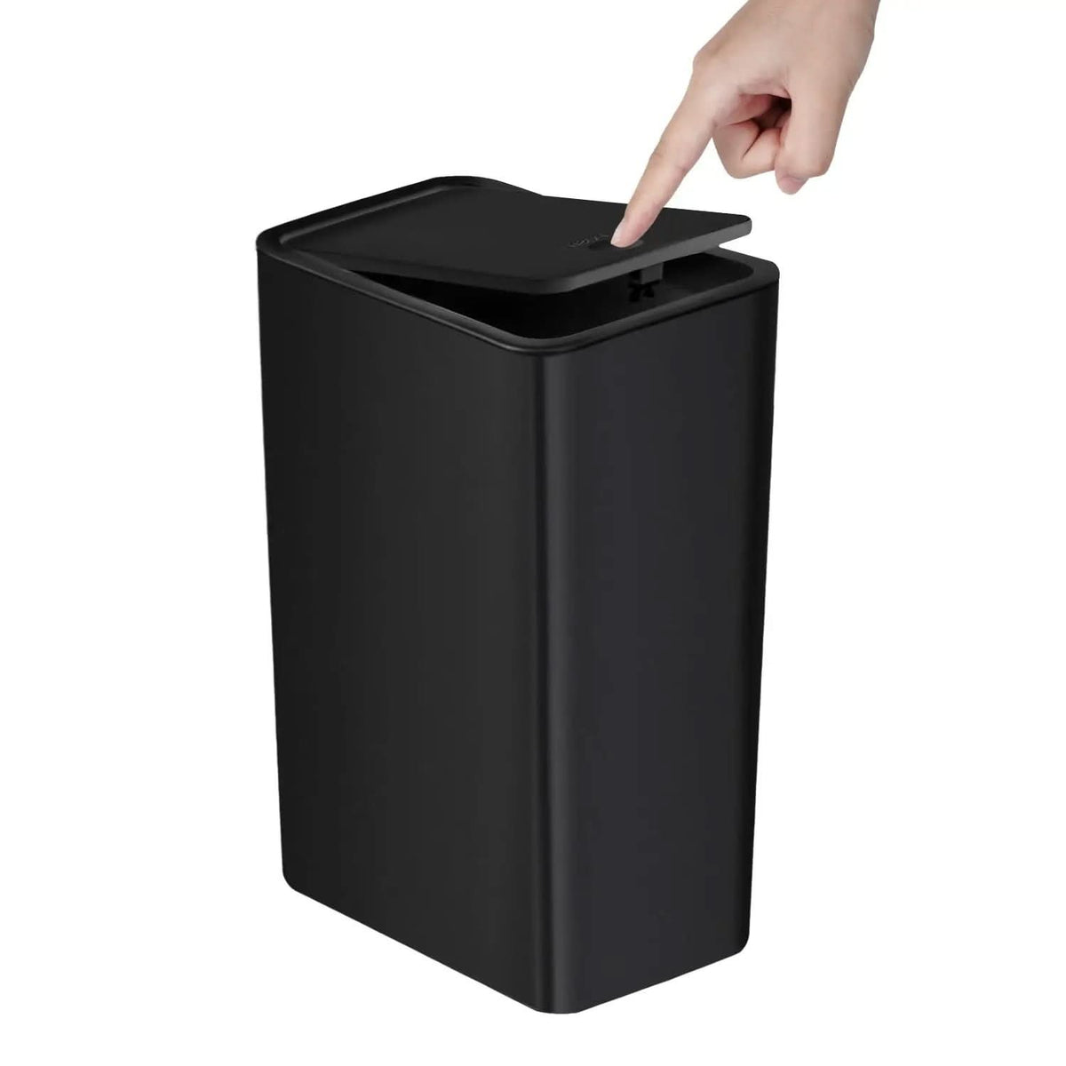 Smalle Afvalemmer 10L met Drukkend Deksel Wit Zwart Grijs Compact Prullenbak voor Badkamer Keuken Kantoor | Sulvida