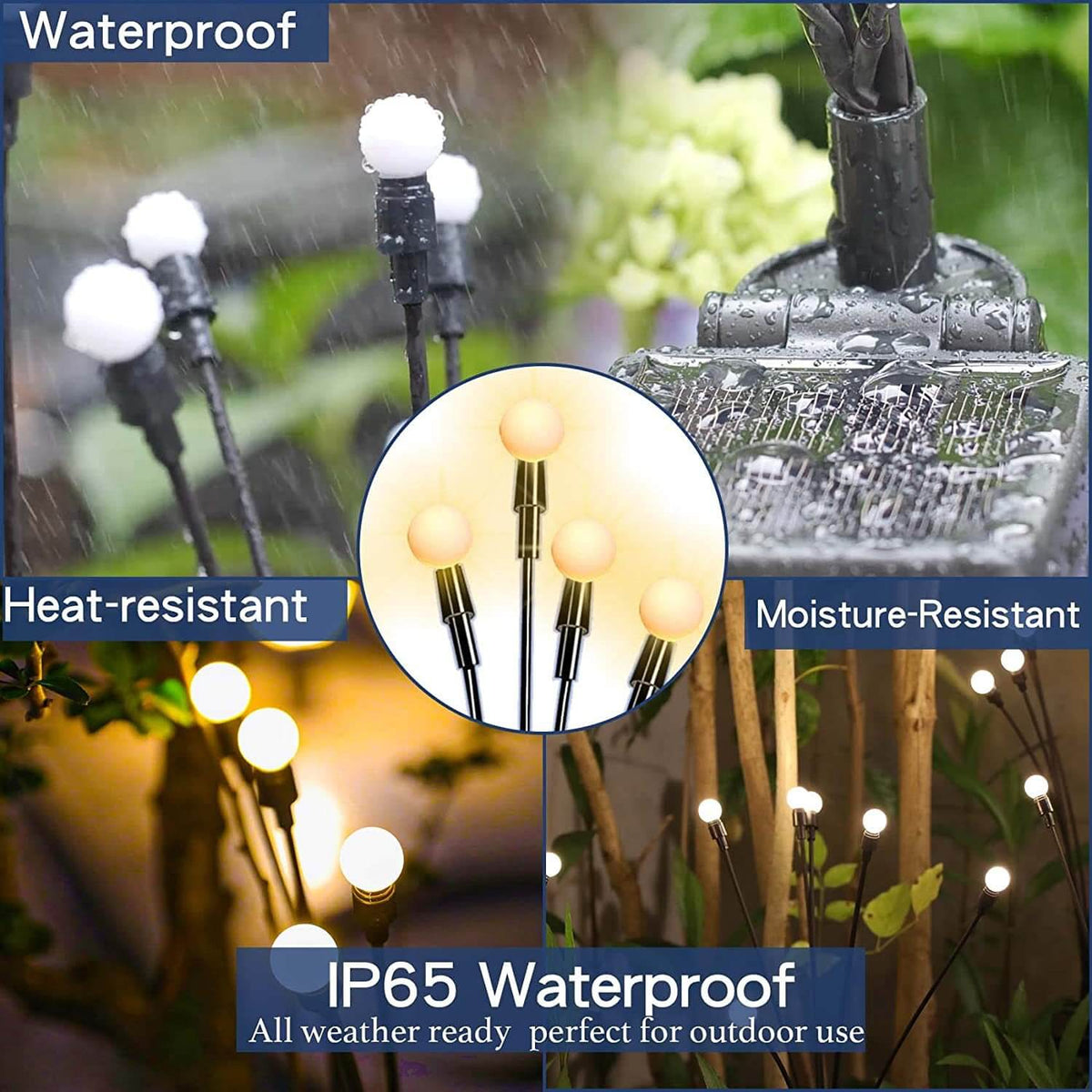 Solar Tuinprikker met LED-verlichting voor Paden en Borders Moderne Buitenlamp Wit Automatisch Zonnepaneel | Sulvida