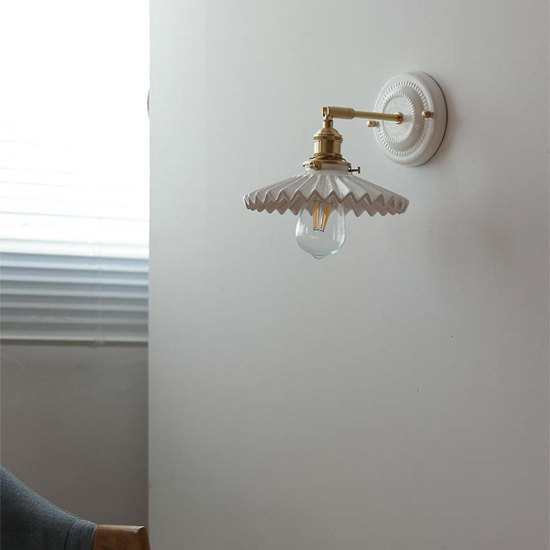 Wandlamp Keramiek met Messing Vintage Rond Armatuur Exclusief Lamp Woonkamer Gang Slaapkamer Chique Stijl | Sulvida