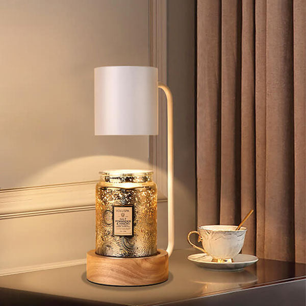 Kaarsenwarmer Lamp Hout met Dimfunctie Elektrisch Verwarmd Geurverspreiding Vlamvrij Sfeerverlichting 17×33cm | Sulvida