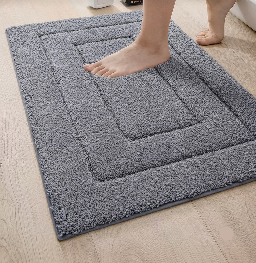 Badmat Microfiber Antislip Dubbellaags Absorberend Zacht Badkamertapijt Comfortabel Veilig Badkamermat | Sulvida