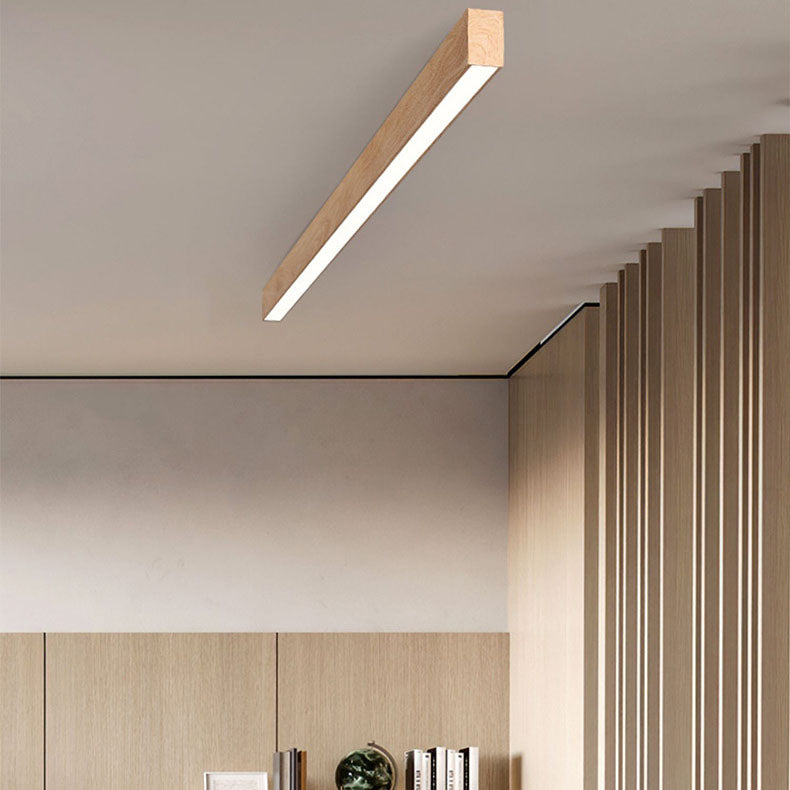 Plafondlamp LED met houtnerf aluminium strips modern minimalistisch strak design voor woonkamer slaapkamer | Sulvida