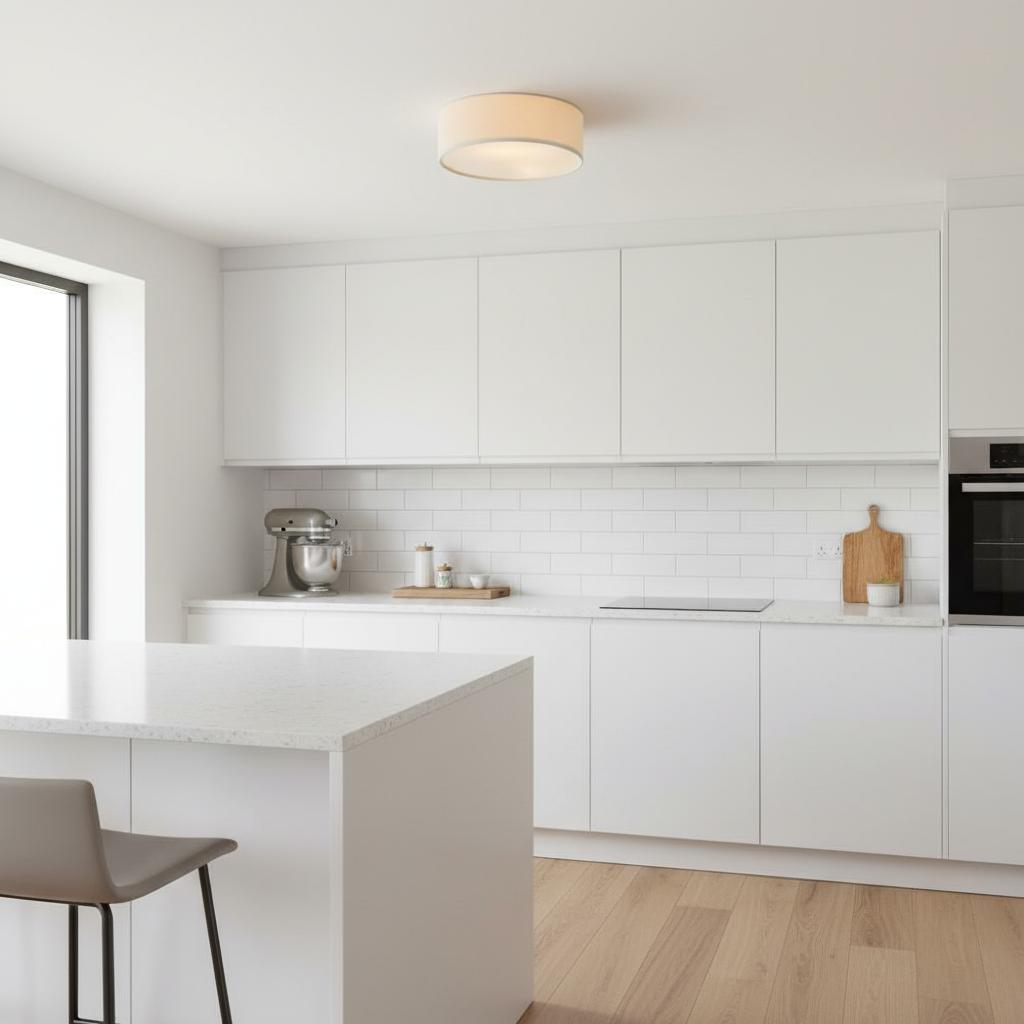 Plafondlamp Linnen Trommel Natuurlijk Textiel Warm Dimbaar Licht Stijlvol Design Slaapkamer Woonkamer Eetkamer | Sulvida