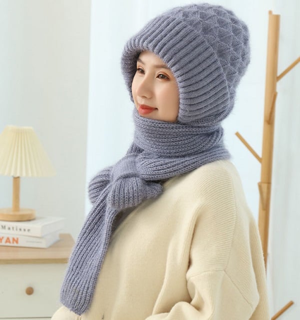 Cagoule avec protection des oreilles et chauffe-visage et oreilles intégré Accessoire d'hiver pour les activités de plein air par temps froid | Sulvida