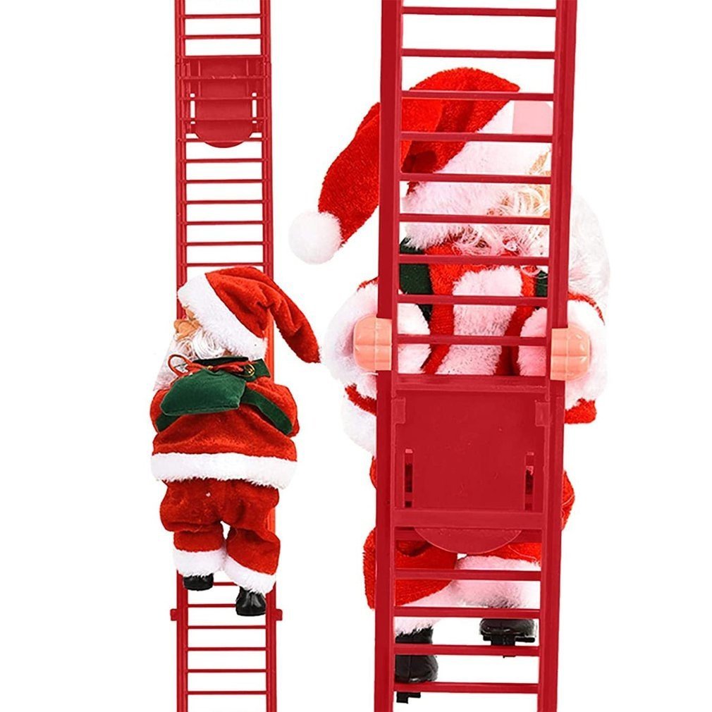 Animatiekerst Kerstman Ladder Muzikale Klimdecoratie Kerstfiguur Feestdecoratie Met Lichteffect En Geluid | Sulvida