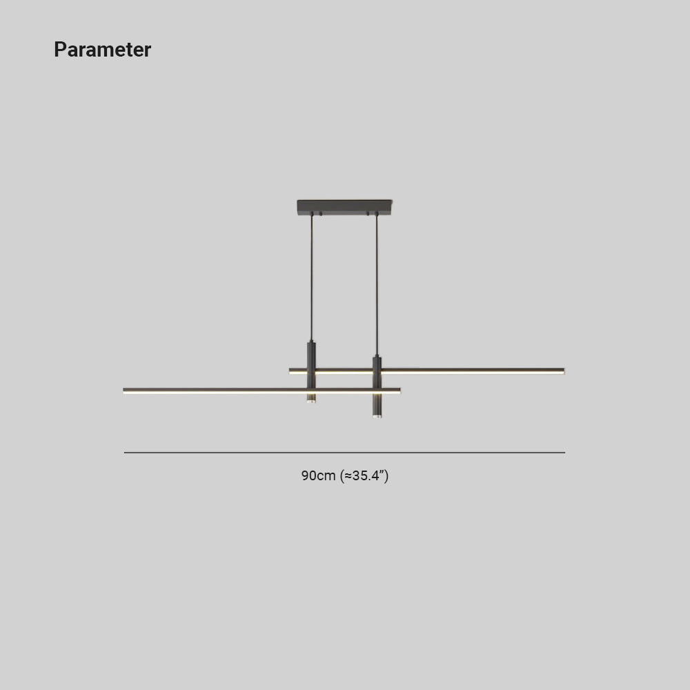 Lineaire Hanglamp Metaal Zwart of Goud Eetkamer Keuken Spotverlichting Modern Design LED Verstelbaar | Sulvida
