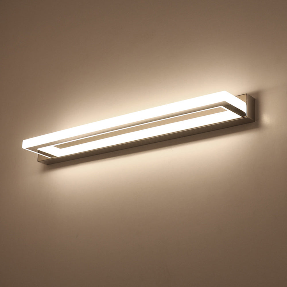LED Wandlamp Rechthoek Wit voor Badkamer Spiegel Strak Modern Design Metaal Acryl Spiegelverlichting | Sulvida