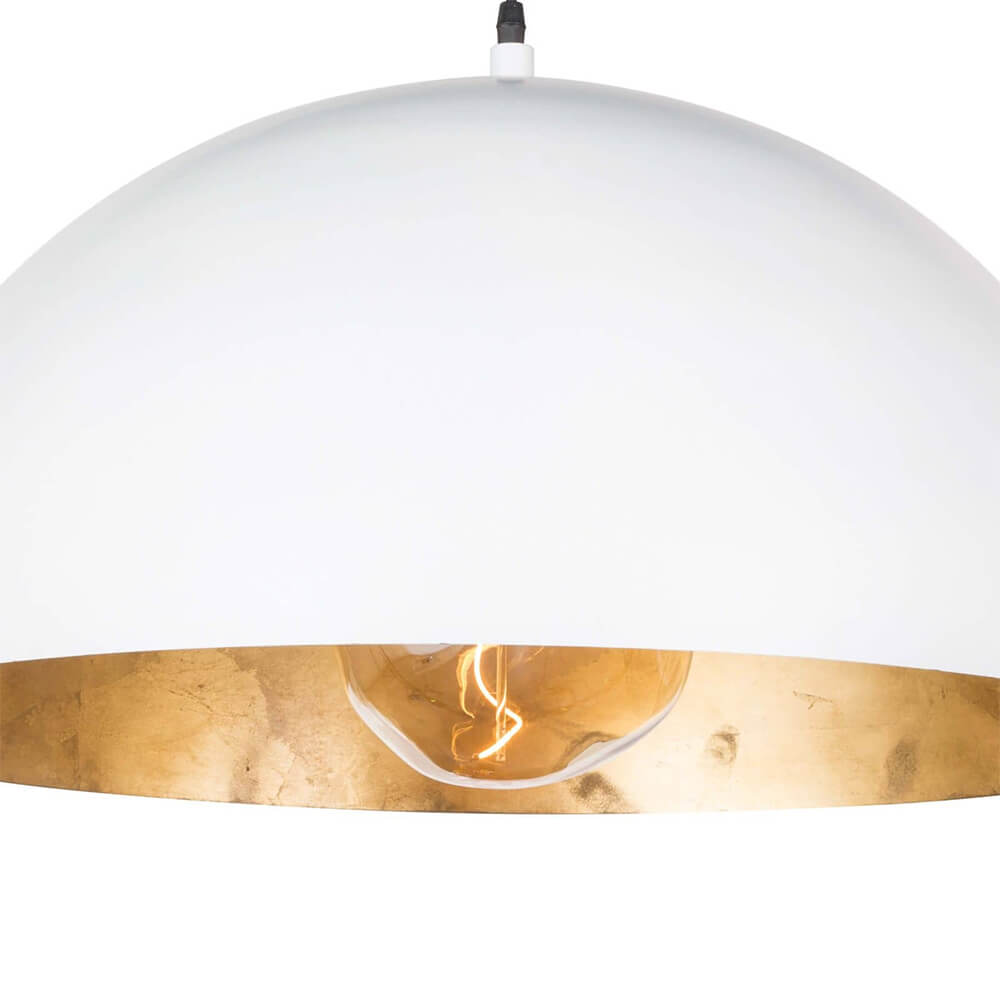 Metalen Koepel Hanglamp Zwart Staal Oversized Design Industrieel Goud Binnenzijde Nordic Stijl Verlichting | Sulvida
