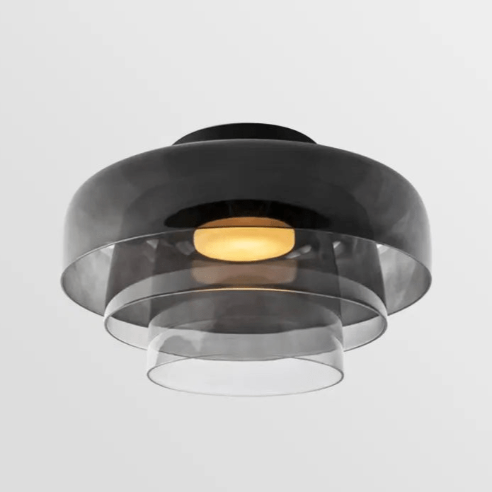 Glazen plafondlamp met driekleurige LED-verlichting voor woonkamer eetkamer slaapkamer modern design | Sulvida