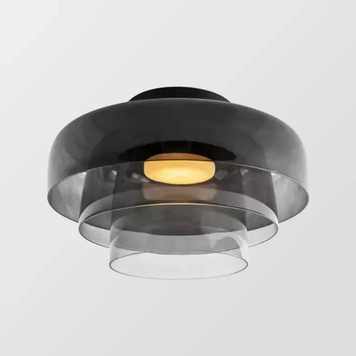 Glazen plafondlamp met driekleurige LED-verlichting voor woonkamer eetkamer slaapkamer modern design | Sulvida