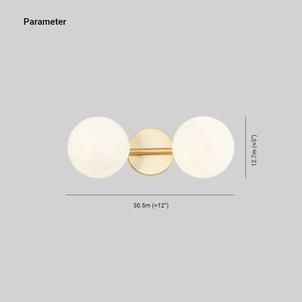 Glazen Bol Wandlamp Badkamer Modern Metaal Design Meerdere Kleuren Sfeervol LED Dimbaar Licht Wandverlichting | Sulvida