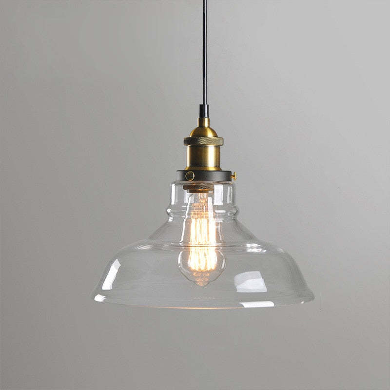 Industriële Glazen Hanglamp Metaal E27 Fitting Clear Amber Smoke Grey Verstelbaar Snoer Eetkamer Woonkamer | Sulvida