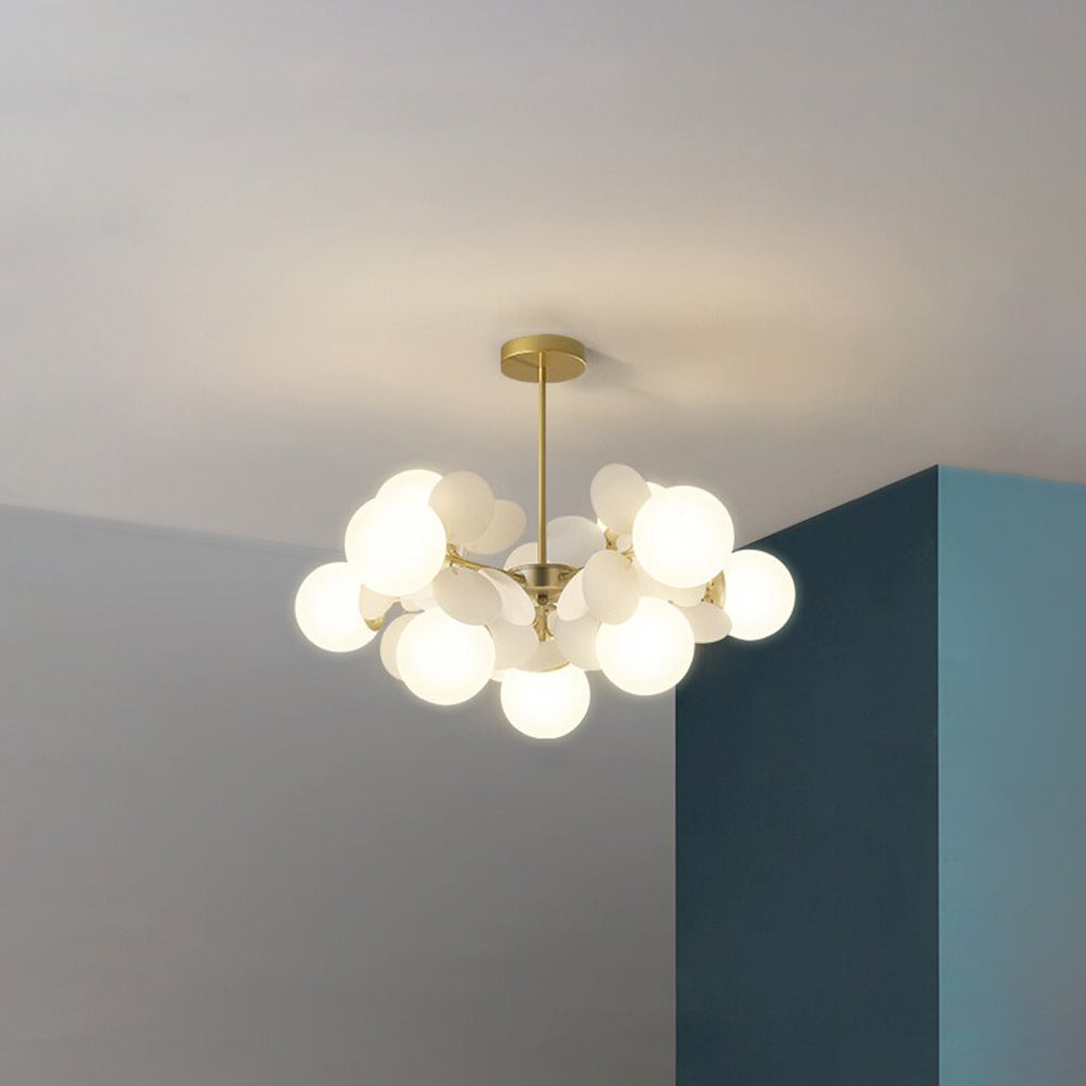 Hangkroonluchter Bloementak Gekleurd Glas voor Woonkamer Eetkamer Slaapkamer Plafondverlichting LED Lamp | Sulvida
