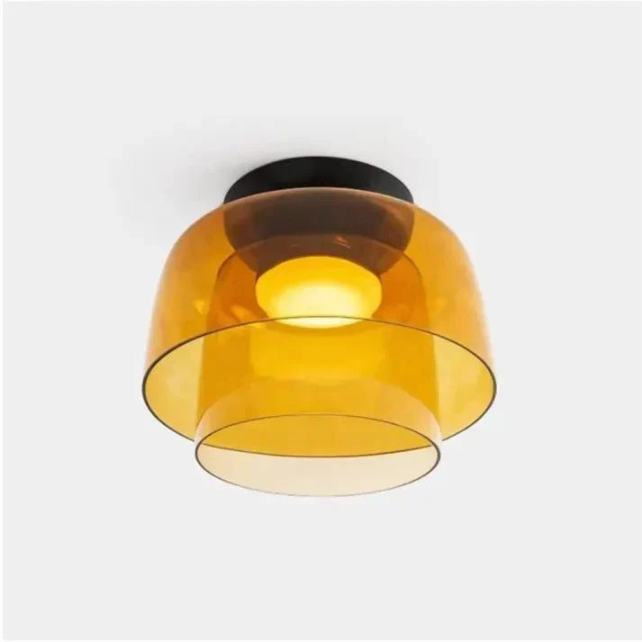 Glazen plafondlamp met driekleurige LED-verlichting voor woonkamer eetkamer slaapkamer modern design | Sulvida
