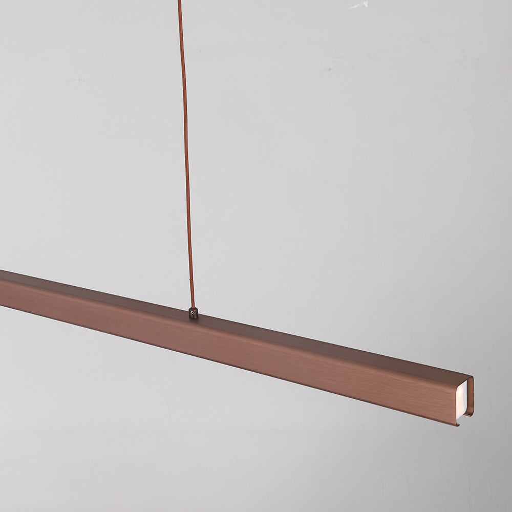 Moderne LED Hanglamp Lineair Design Zwart Bruin Dimbaar Eettafel Woonkamer Metaal Acryl 80-150cm Eetkamer | Sulvida