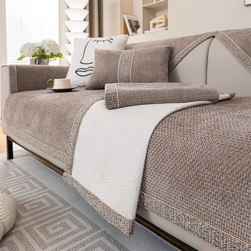Chenille Bankbeschermer met Anti-Slip – Krasvast Bankhoes voor Bank Sofa Couch Bescherming Interieur | Sulvida