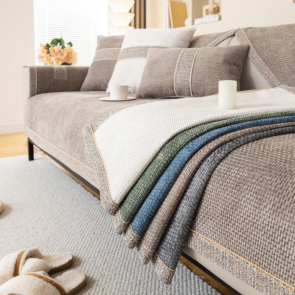 Chenille Bankbeschermer met Anti-Slip – Krasvast Bankhoes voor Bank Sofa Couch Bescherming Interieur | Sulvida