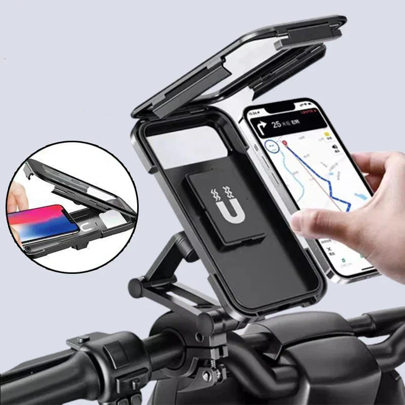 Waterdichte telefoonhouder fietsenstuur met oplaadmogelijkheid powerbank 5000 mAh 15W USB voor smartphone | Sulvida