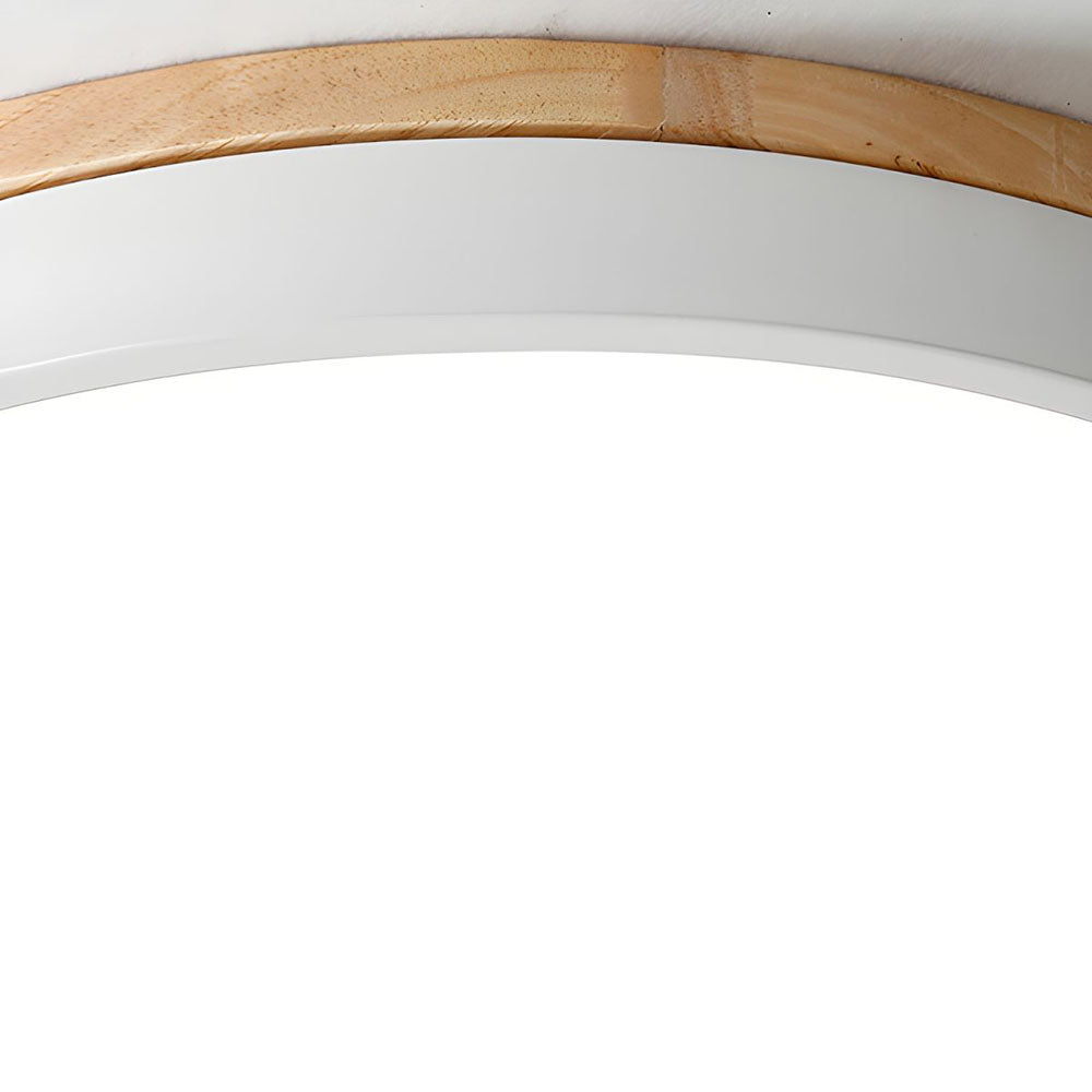 Ronde houten plafondlamp LED 30/40/50 cm dimbaar met afstandsbediening natuurhout wit geel roze blauw | Sulvida