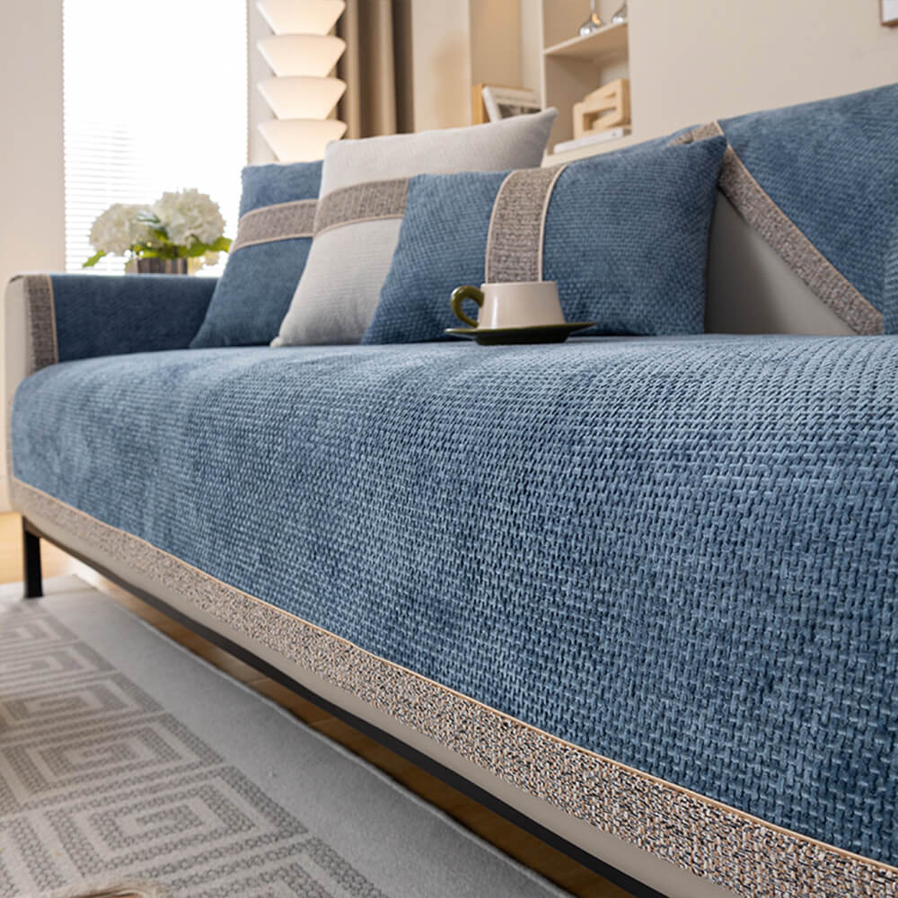 Chenille Bankbeschermer met Anti-Slip – Krasvast Bankhoes voor Bank Sofa Couch Bescherming Interieur | Sulvida