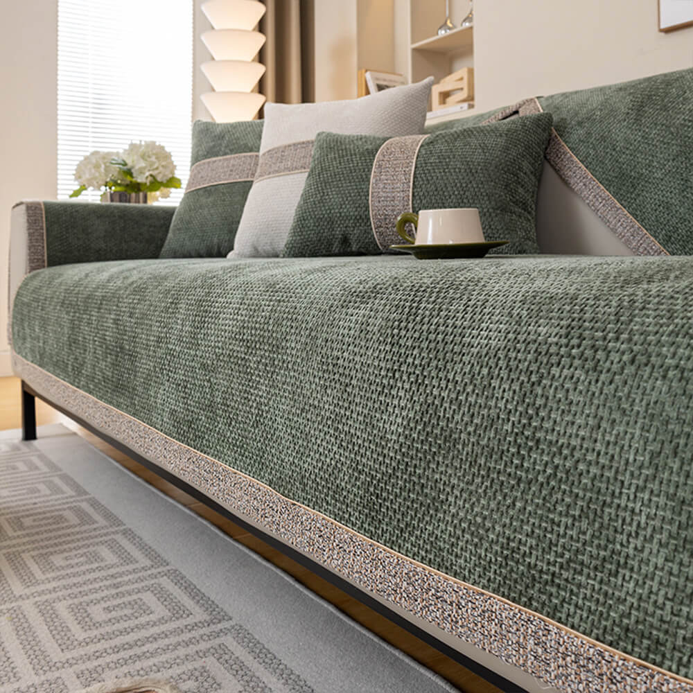 Chenille Bankbeschermer met Anti-Slip – Krasvast Bankhoes voor Bank Sofa Couch Bescherming Interieur | Sulvida