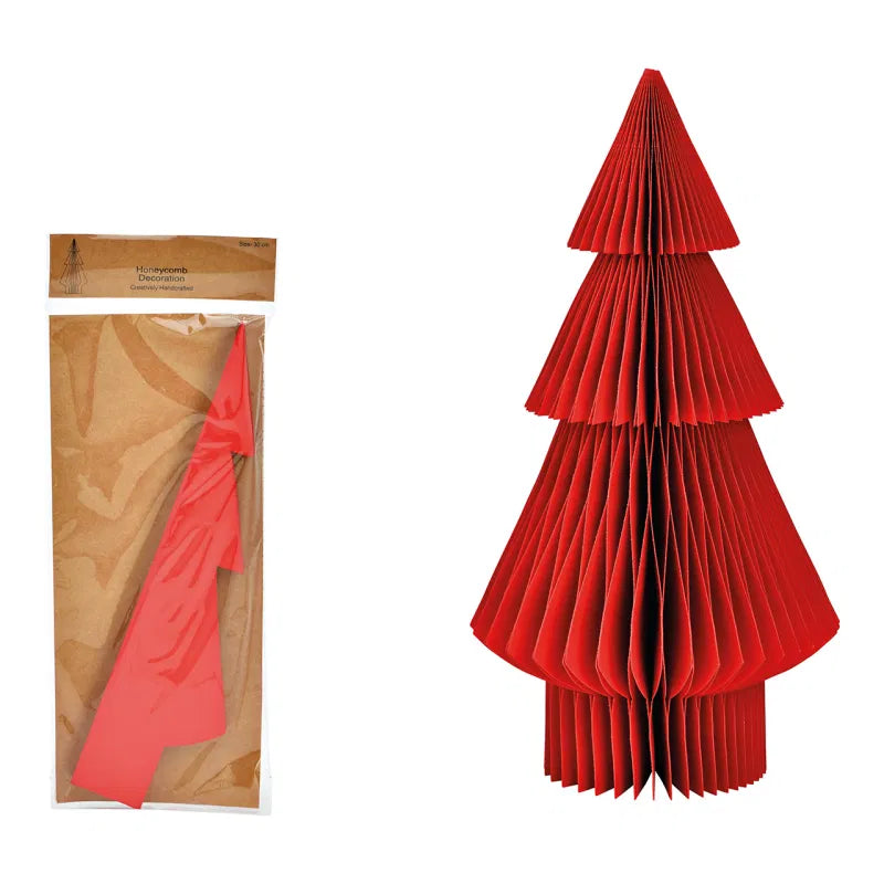 Arbre décoratif en papier 30 cm pliable à structure alvéolée, décoration de fête pour table, mur ou vitrine | Sulvida