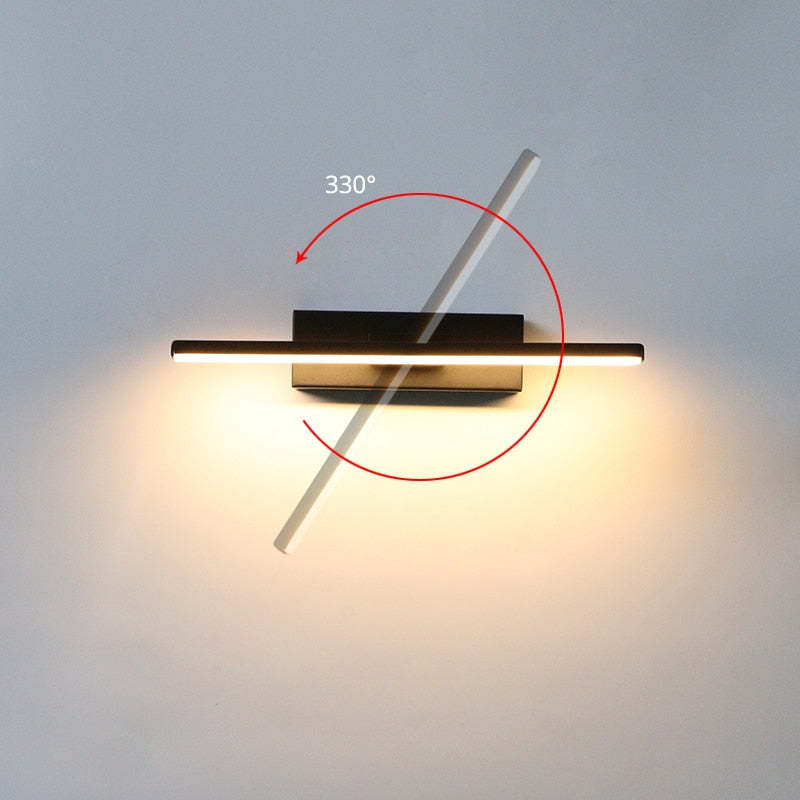 Draaibare LED Wandlamp Zwart Wit 30-50 cm Modern Design Wandverlichting voor Woonkamer Slaapkamer en Gang | Sulvida
