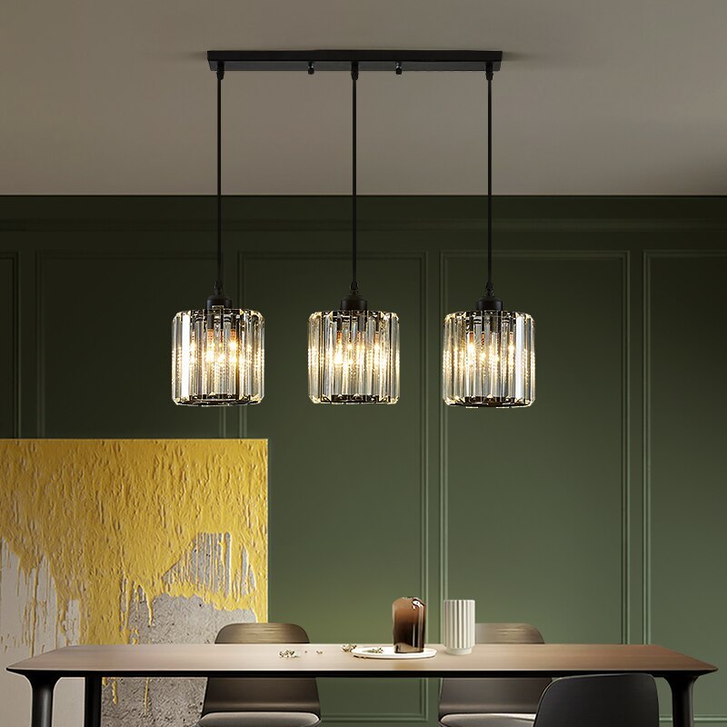 Hanglamp Cilindervormig Glas Zwart of Goud Modern Design Woonkamer Eetkamer Slaapkamer Verstelbaar Snoer | Sulvida