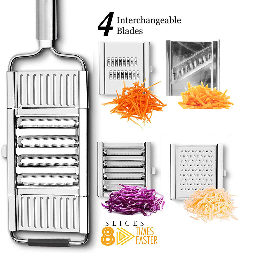 Rasp Set RVS 4 Stuks Keukenhulp Fijn Grof Snijden Groente Fruit Kaas Multifunctioneel Scherp Ergonomisch Keuken | Sulvida