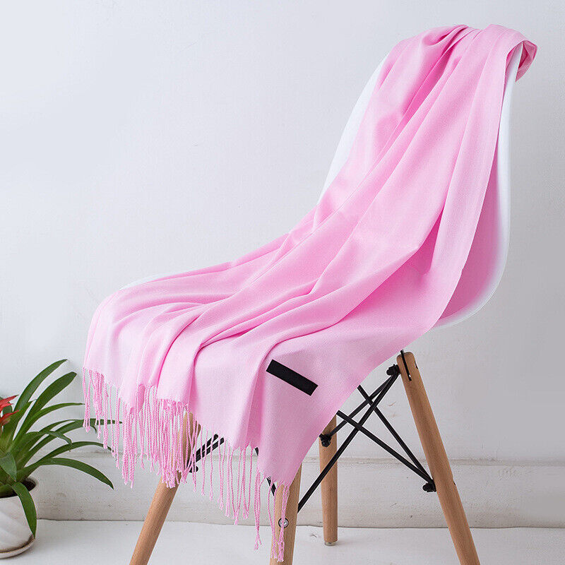 Écharpe en cachemire 200x70cm, châle haut de gamme et accessoire d’hiver chaud pour femme et homme, à franges, unisexe, 10 coloris | Sulvida