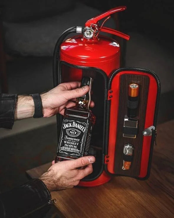 Geheime Bar in Brandblusser Stijl - Verborgen Drankendispenser met Accessoireruimte - Unieke Bar-Accessoire voor Thuis - Metalen Uitvoering | Sulvida