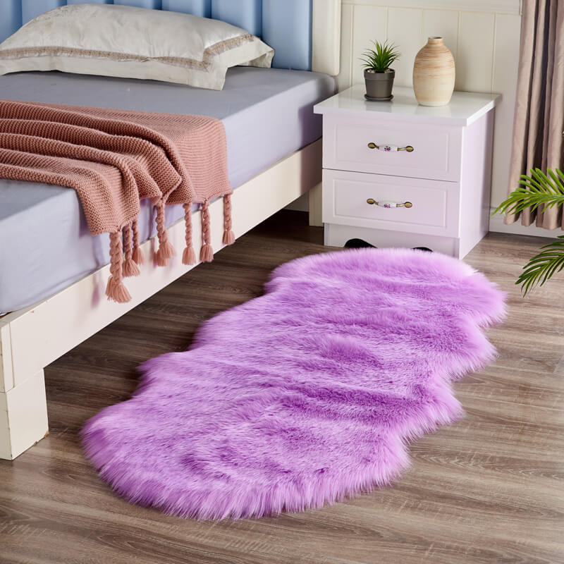 Imitatiebont Vloerkleed Zacht Antislip Langpolig Vacht Tapijt Woonkamer Slaapkamer Decoratief Pluche Accent | Sulvida
