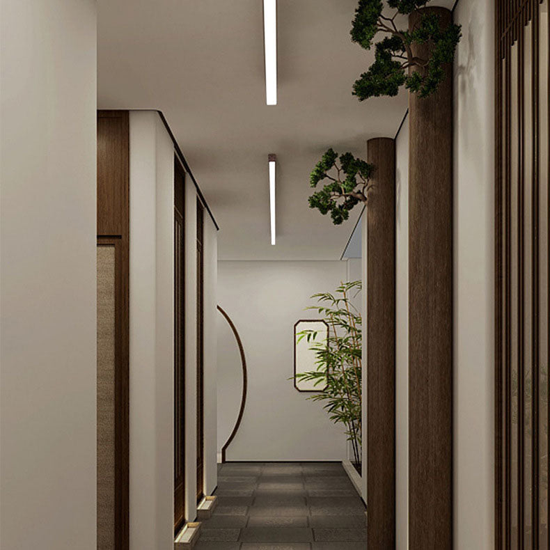 Plafondlamp LED met houtnerf aluminium strips modern minimalistisch strak design voor woonkamer slaapkamer | Sulvida