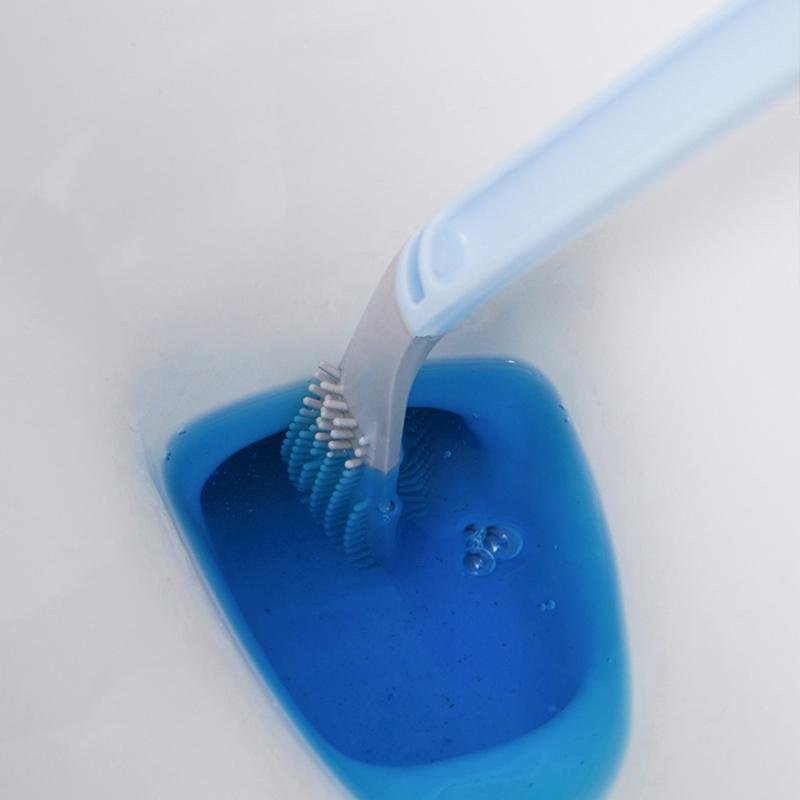 Driehoekige WC-Borstel met Wandhouder | Hygiënische Toiletborstel voor Moderne Badkamer Zonder Boren | Sulvida