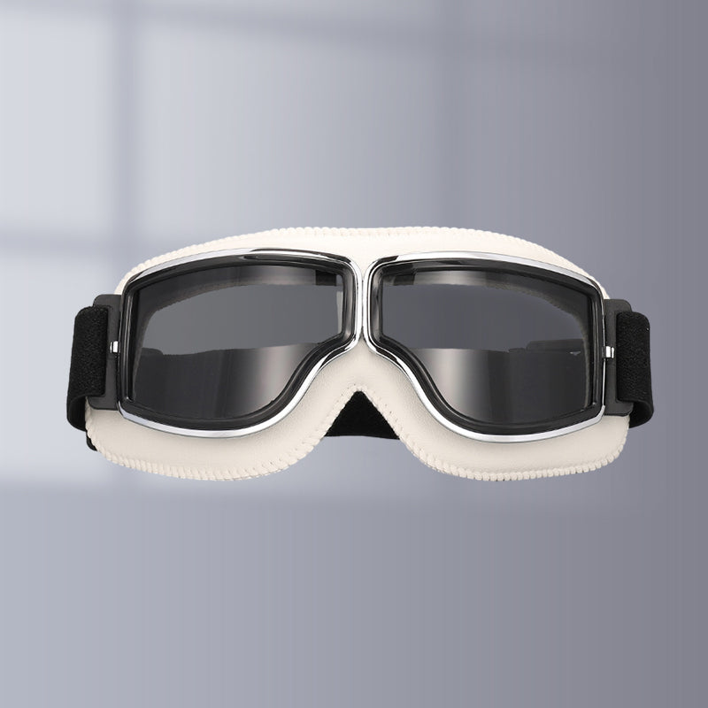 Motorgoggles Leer Vintage Aviator Over Bril Motorrijden Ski Bescherming UV Windscherm Verstelbaar Retro | Sulvida