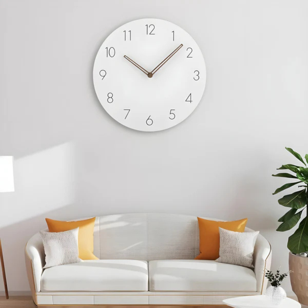 Houten wandklok met stille uurwerk Ø29cm scandinavisch design woonkamer slaapkamer kantoor wand decoratie | Sulvida
