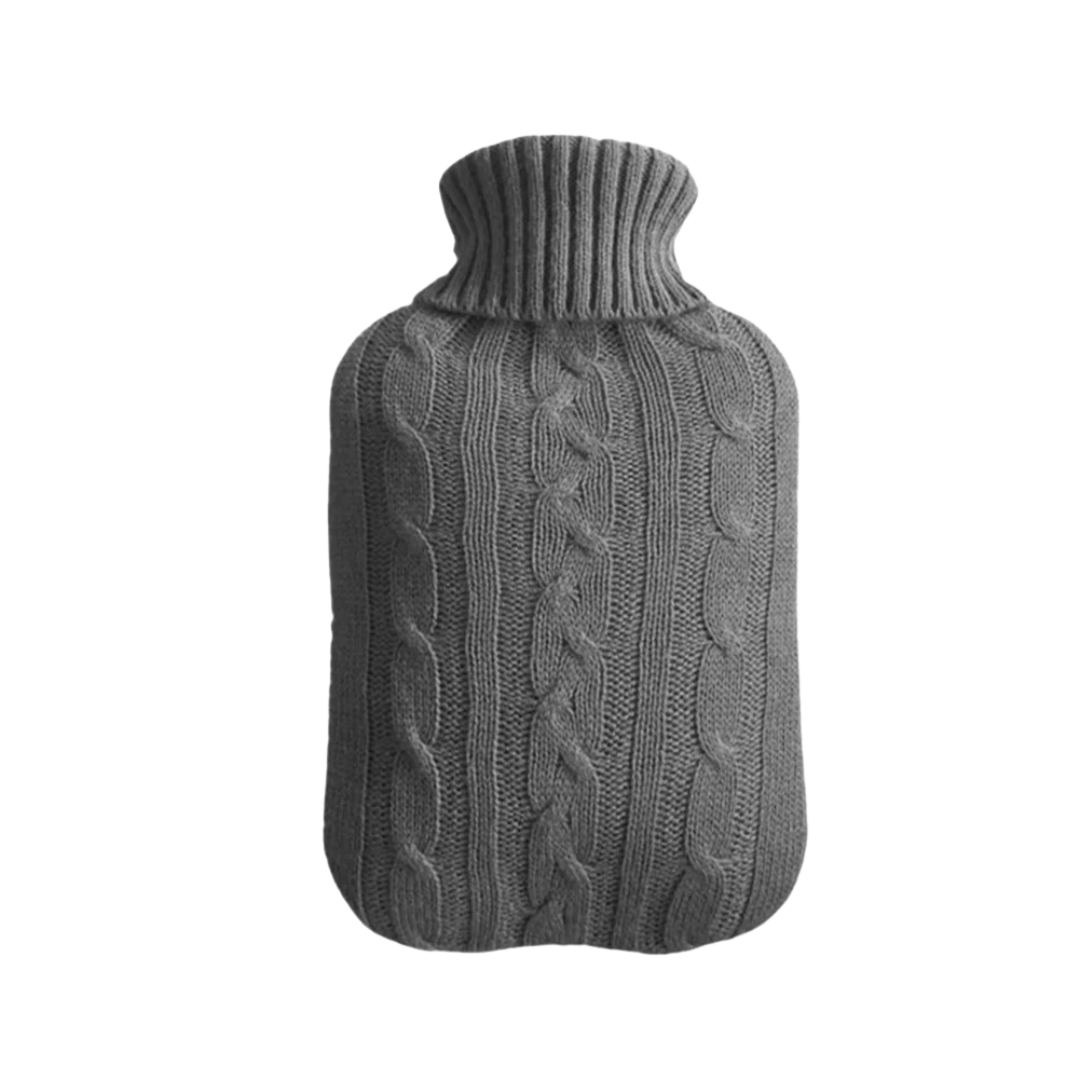 Warmwaterkruik 2 liter met zachte pluche hoes afneembaar comfortabel wol imitatiebont voor koude dagen | Sulvida