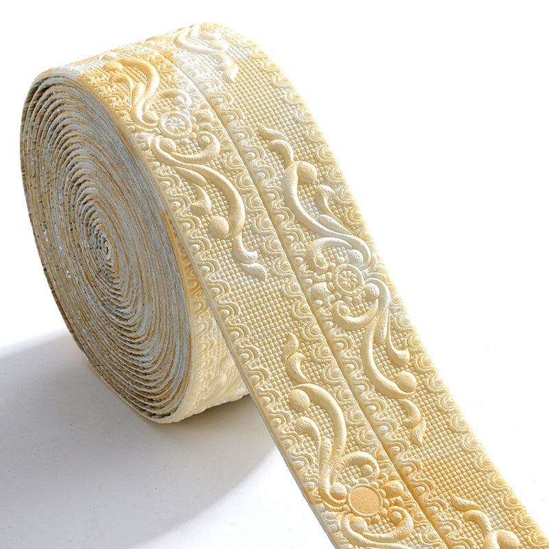 Moulure murale décorative autocollante en PVC, panneau ornemental de style vintage, 10 mètres, blanc, cuivre, or, pour murs et meubles | Sulvida