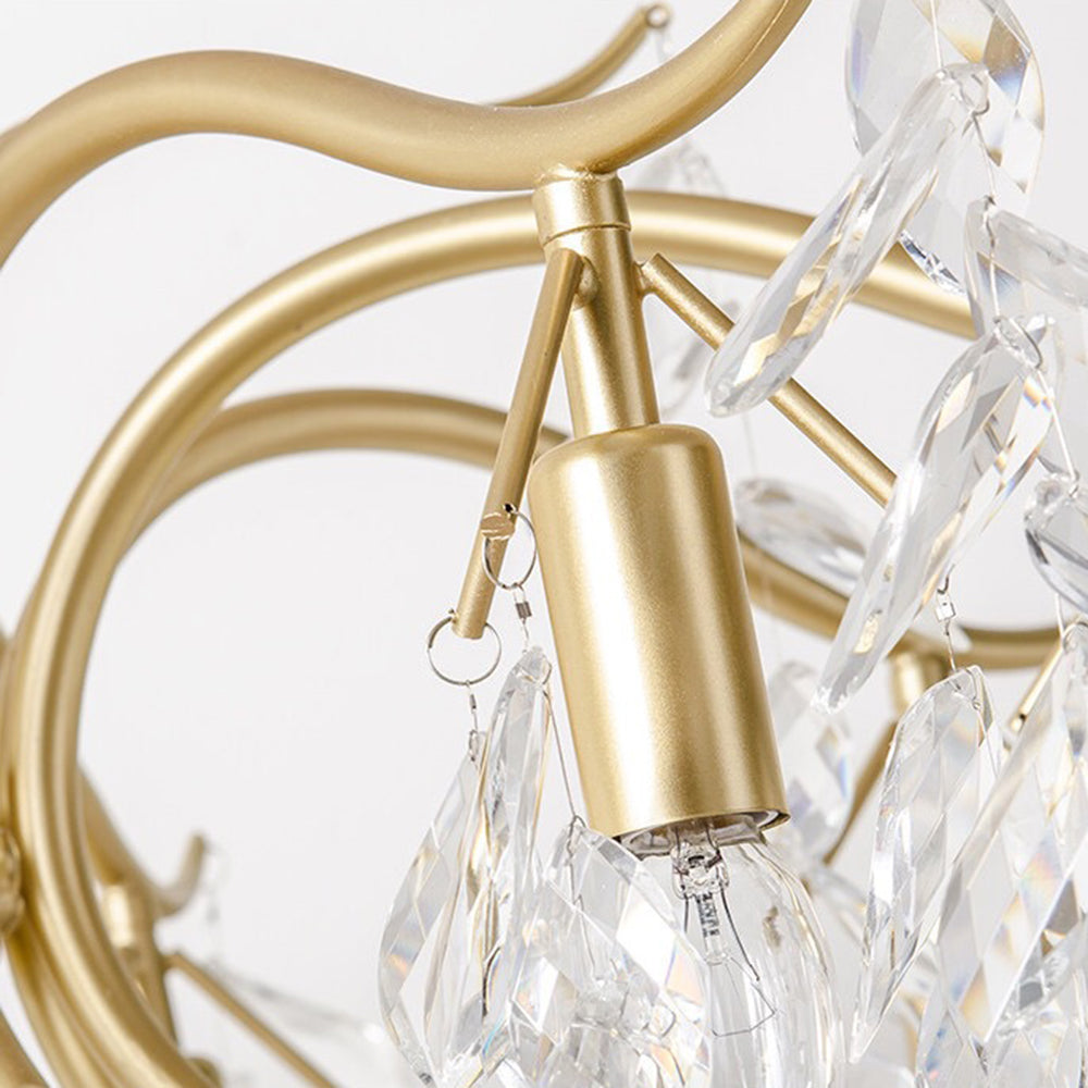 Kristallen Hanglamp Bloemvorm LED Verlichting Eetkamer Modern Luxe Kroonluchter Zwart Goud Design Woonkamer | Sulvida