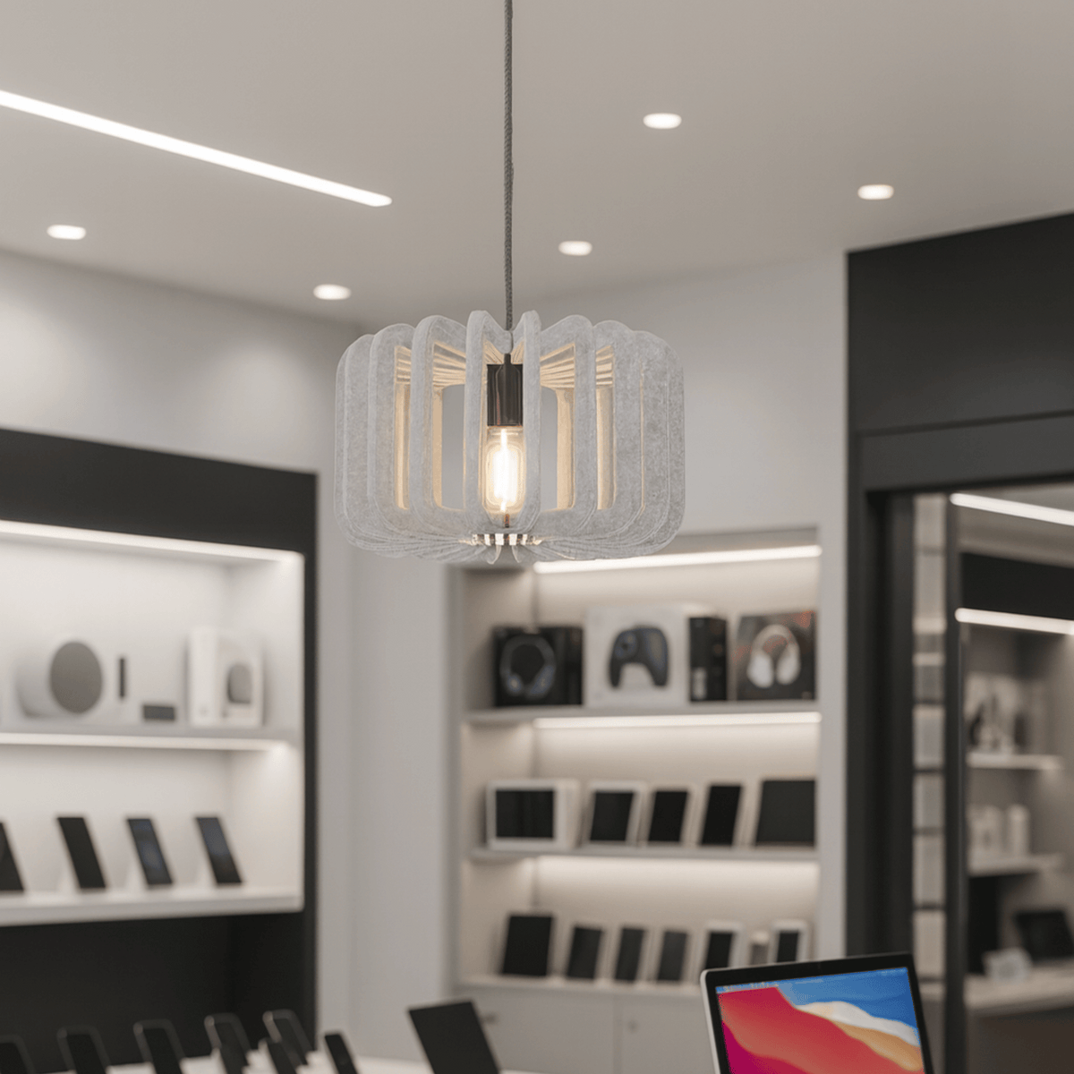 Akoestisch Hanglamp Vilt 40x20cm E26/E27 Modern Design Geluidsabsorberend Horeca Restaurant Café Interieur | Sulvida
