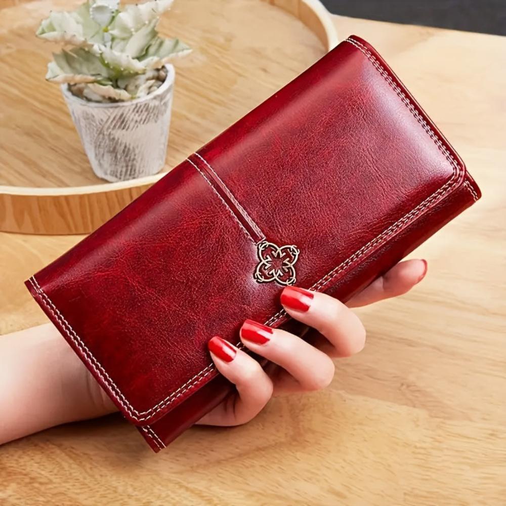 Compact Leren Dames Portemonnee Bifold Model met Kaartsleuven Pasjeshouder Munt & Briefgeldvak Dagelijks Gebruik | Sulvida