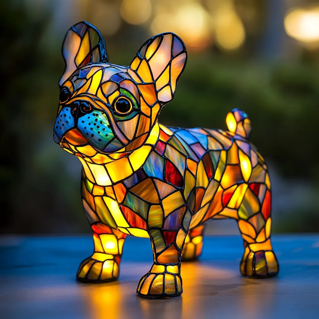 Handgemaakte Decoratieve Hondenlamp met LED-Verlichting voor Sfeervolle Interieurversiering – Warm Wit Licht 3000K voor Woonkamer, Slaapkamer of Kinderkamer | Sulvida