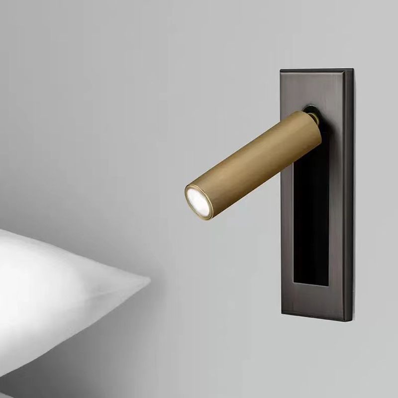 Draaibare wandspot cilinder vierkant LED instelbaar slaapkamer bedlamp dimbaar metaal modern leeslamp design | Sulvida